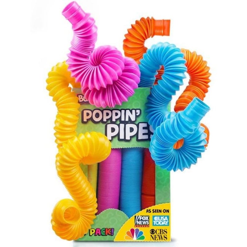 BUNMO Pop Tubes - Sensory Toys - Fidget Toys - Imaginative Play & Stimulating Creative Learning - Hours of Fun for Kids - Tons of Ways to Play - Non-Mouthable Toy 3+ - 30 Pack Large - Image 1