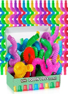 BUNMO BUNMO Pop Tubes Large 30pk | Hours of Fun for Kids | Imaginative Play & Stimulating Creative Learning | Toddler Sensory Toys | Tons of Ways to Play | Connect, Stretch, Twist & Pop  - Image 1