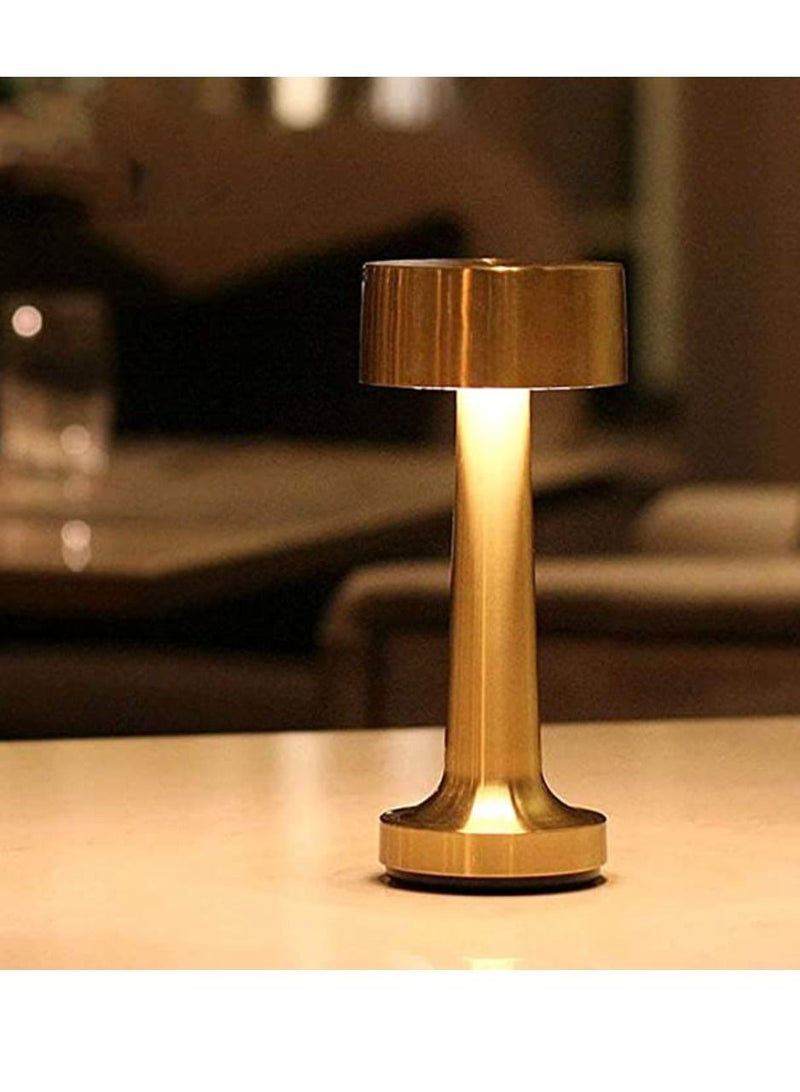 Yuwell Touch Sensor Bar Table Lamp Portable Cordless Rechargeable Battery LED Table Lamp Night Lights Bedroom Bedside And Restaurant Gold - Image 2