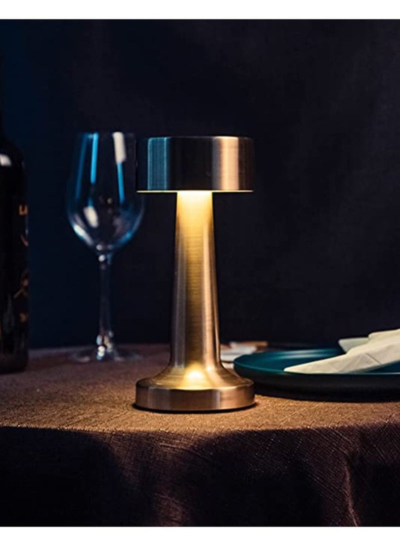 Yuwell Touch Sensor Bar Table Lamp Portable Cordless Rechargeable Battery LED Table Lamp Night Lights Bedroom Bedside And Restaurant Gold - Image 5