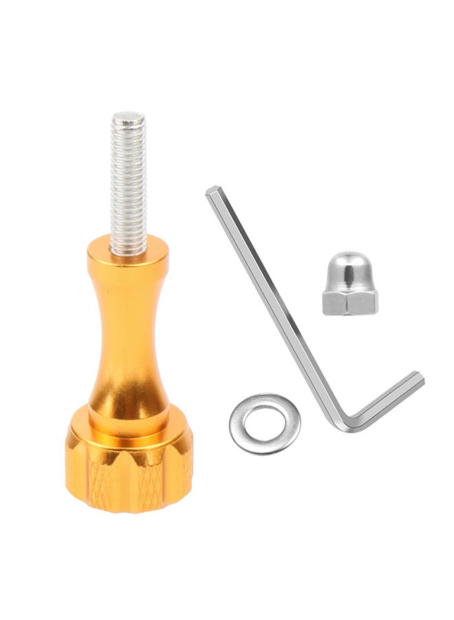 Generic Aluminum Alloy Screw Accessories GoPro11 Series 360 Xinjiang Sports Camera Metal Long And Short Color Screw Nut-Color:Gold-Long + Wrench + Nut  - Image 1
