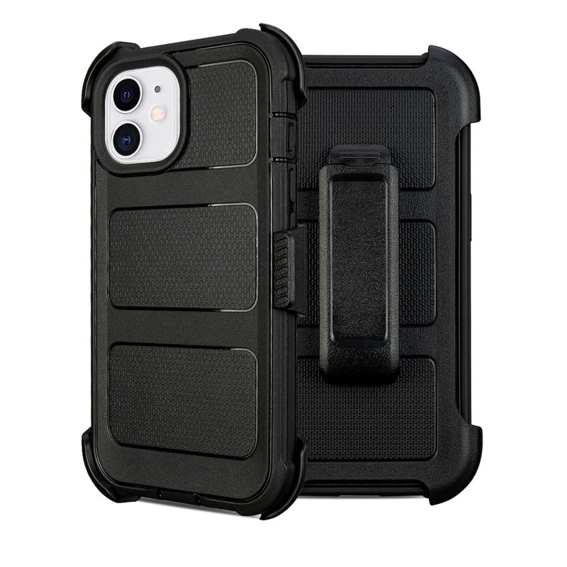 Saiboro for Defender iPhone 12 Case with Clip,Holster with Kickstand,for Heavy Duty iPhone 12 Phone Case Rugged 2 Layers of Sturdy,Anti-Drop for Phone Case iPhone 12Case Protective(Black) - Image 1
