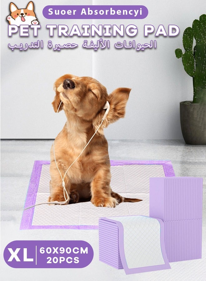 Generic dog pads,20 pcs XL sized pet training pads are suitable for puppies, cats, rabbits, and pets.They are highly absorbent, leak proof, quick drying, disposable pet urine pads and dog urine isolation pads,60x90cm - 20 Pieces,Purple  - Image 1