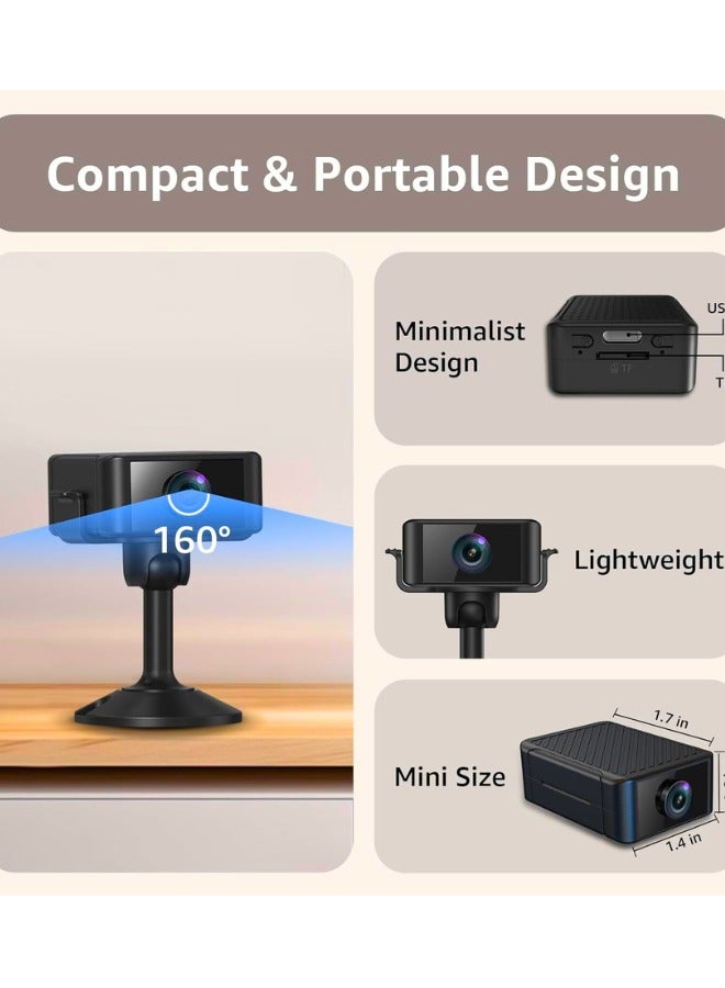 Chase Up Mini Camera for Home 4K HD Indoor Battery Wireless WiFi Security App Control Smallest Surveillance Camera for Room Nanny CAM with Motion Detection Night Vision - Image 2