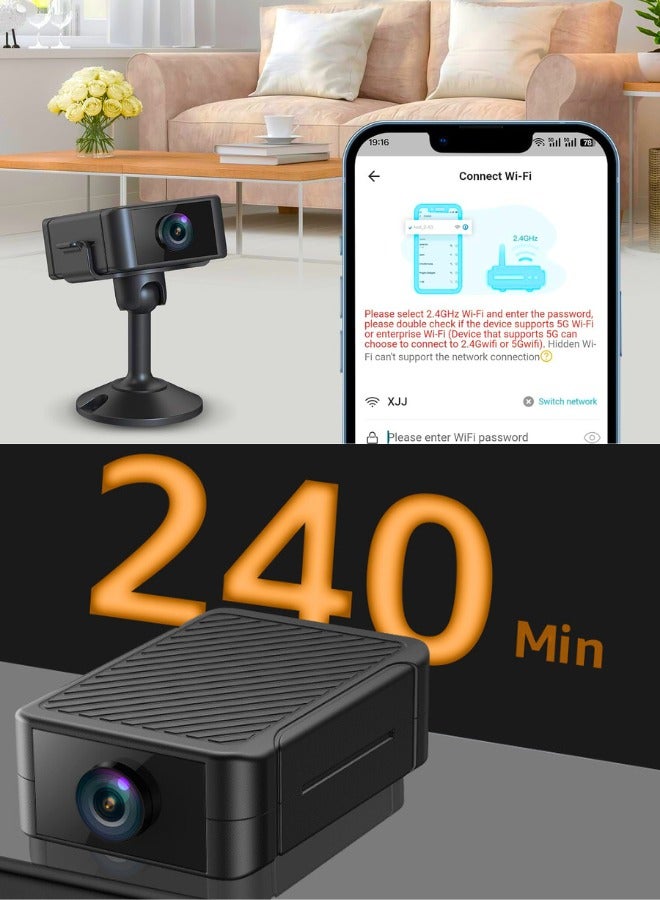 Chase Up Mini Camera for Home 4K HD Indoor Battery Wireless WiFi Security App Control Smallest Surveillance Camera for Room Nanny CAM with Motion Detection Night Vision - Image 3