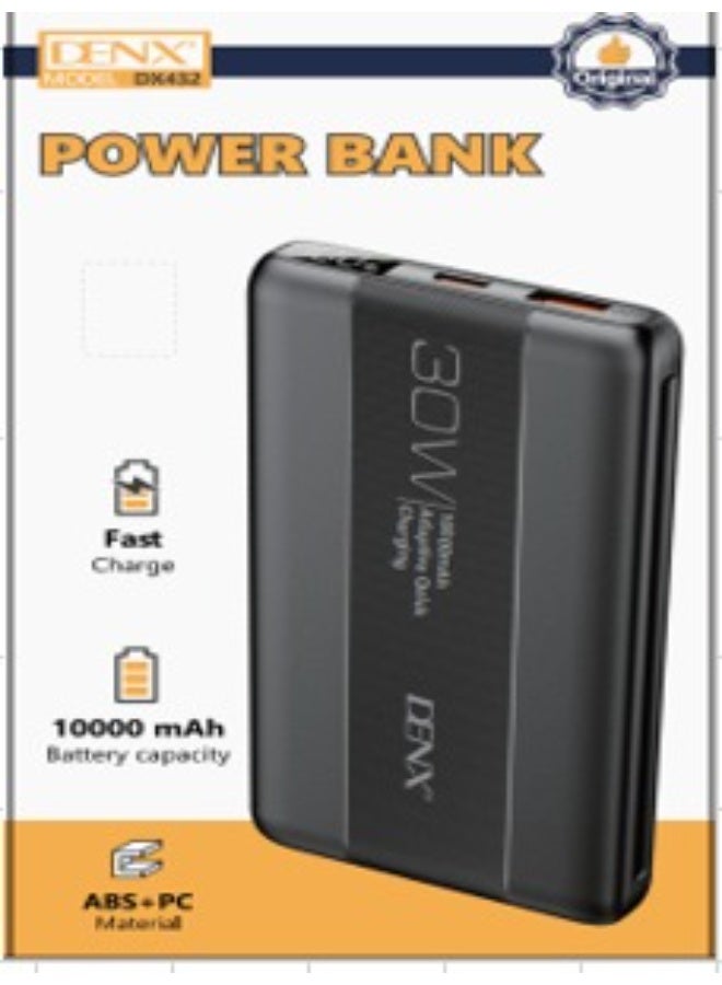 DENX DX432 30W Fast Charging Power Bank 10000mAh | High Capacity Portable Charger | Dual USB Output | External Battery for Mobile, iPhone, Samsung, Tablets - Image 2