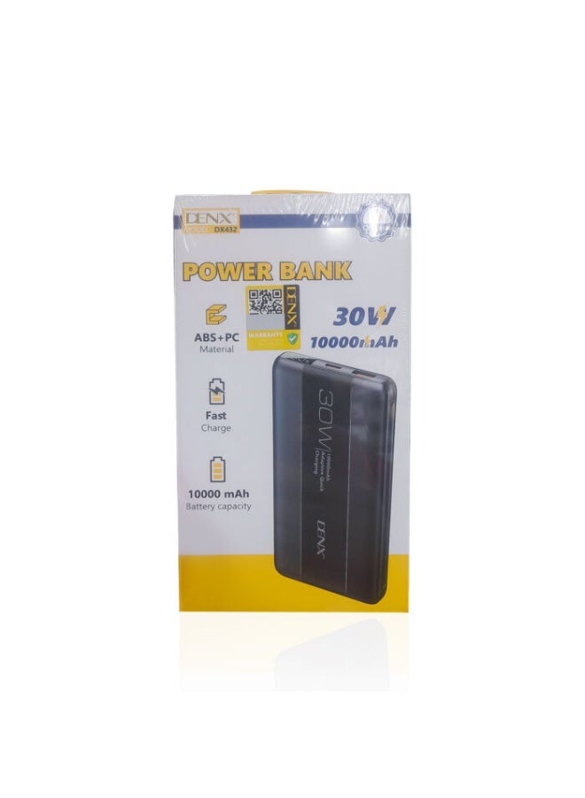 DENX DX432 30W Fast Charging Power Bank 10000mAh | High Capacity Portable Charger | Dual USB Output | External Battery for Mobile, iPhone, Samsung, Tablets - Image 4