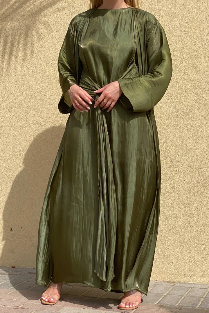 Moistreet  3 Piece Shimmer Abaya Set for Women | Best Price UAE