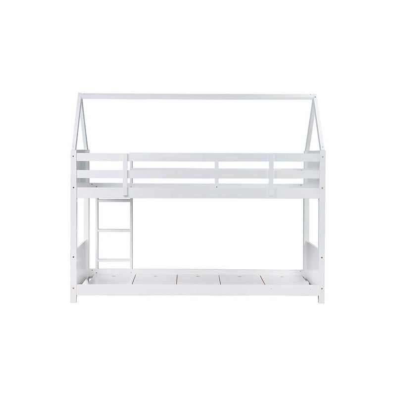 DANUBE HOME Derby House V2 90x200 Solid Wood Bunk Bed | Modern Design Wooden Kids Bunk Bed Frame Furniture | Comfortable Bed (Mattress Not Included) - White - Image 3
