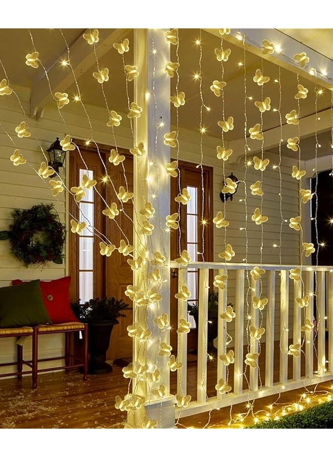 إيروريكس سلسلة أضواء خرافية LED زينة بطول 3 أمتار و10 أقدام و20 مصباح LED تعمل بالبطارية لديكور حفلات الزفاف والعطلات في الأماكن المغلقة والمفتوحة باللون الأبيض الدافئ على شكل فراشة  - Image 3