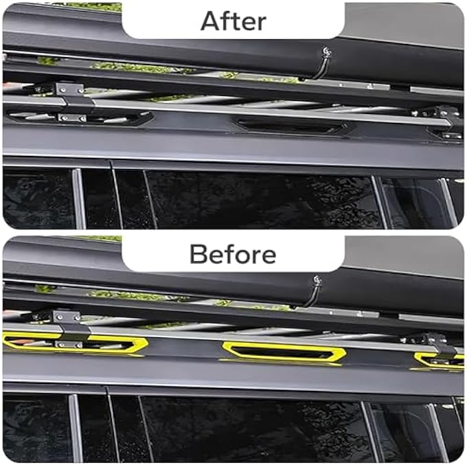 rayihni شريط إطار سقف سفر أسود غير لامع، أغطية محور، براغي جانبية للعجلات، أغطية خطافات الصدام الأمامي، متوافق مع موديلات Jetour T2 2023-2025 (أسود 38 قطعة) - Image 2