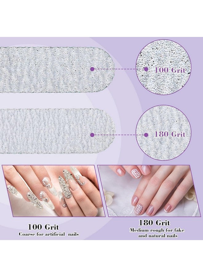 MR.THINDZ® 200 Pcs 4 Styles Nail Files Bulk 100/180 Grit Double Sides Professional Reusable Emery Board Nail Files for Acrylic Nails Manicure Tools Suit for Home Salon - Image 3