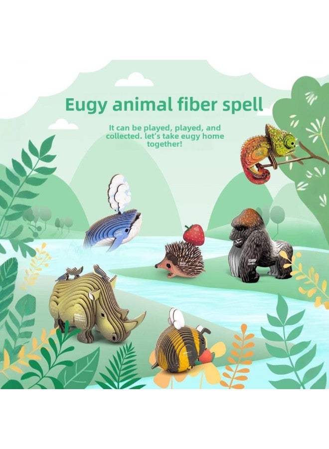 Teamgreen Green Group Eugy Paper 3D Three-dimensional Puzzle Animal Model Children's Handmade DIY Educational Toys-Color:British Short Gold Gradient Cat  - Image 2
