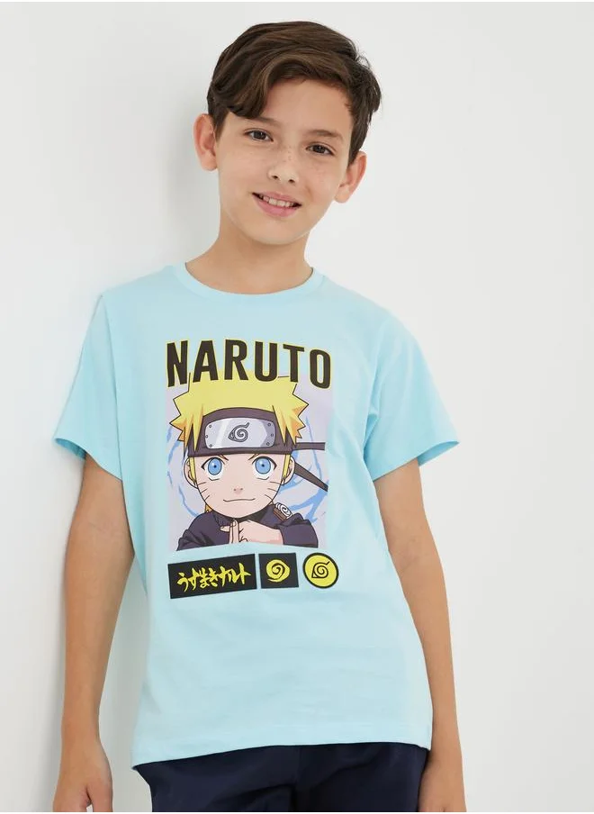 ستايلي Styli Graphic Print Round Neck T-Shirt