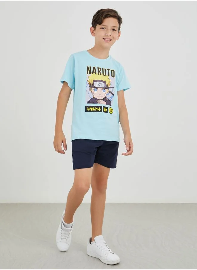 ستايلي Styli Graphic Print Round Neck T-Shirt