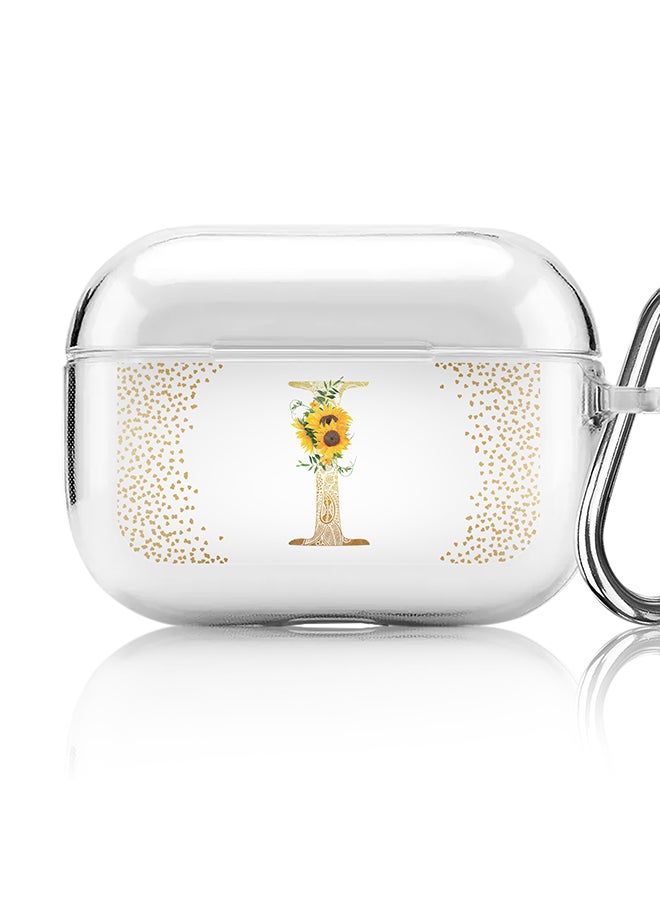 Stylizedd Classic Clear printed Case for Apple AirPods Pro 2nd Generation Thin Transparent Cover - Custom Monogram Initial Letter Mandala Floral Pattern Alphabet - I (Clear ) - Image 1