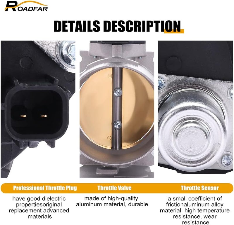 ROADFAR جسم الخانق ROADFAR 75mm مع TPS لسيارات فورد ولينكولن V8 - Image 2