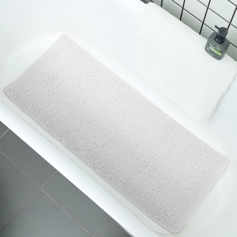 Leotruny Leotruny PVC Loofah Bathtub Mats Non Slip Shower Mat for Bathroom Wet Area Quick Drying 40x16 C03White