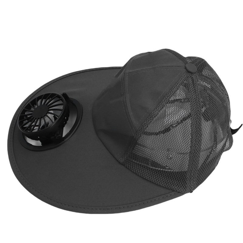 Cooling Fan Hat: Wide Brim Cotton Polyester - High Power Quiet 3 Wind Speeds Sun Hat with Fan for Outdoor Activities Fishing Travel Work - Image 3