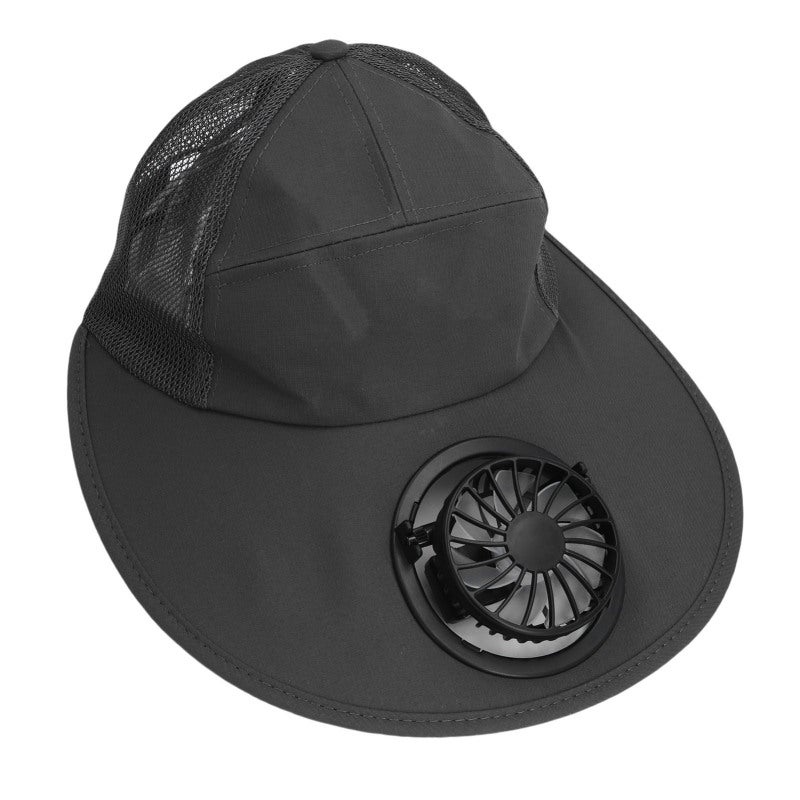 Cooling Fan Hat: Wide Brim Cotton Polyester - High Power Quiet 3 Wind Speeds Sun Hat with Fan for Outdoor Activities Fishing Travel Work - Image 5