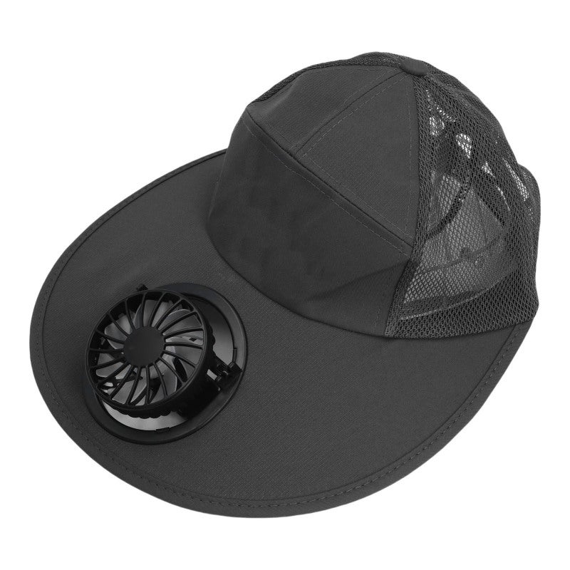 Cooling Fan Hat: Wide Brim Cotton Polyester - High Power Quiet 3 Wind Speeds Sun Hat with Fan for Outdoor Activities Fishing Travel Work - Image 4