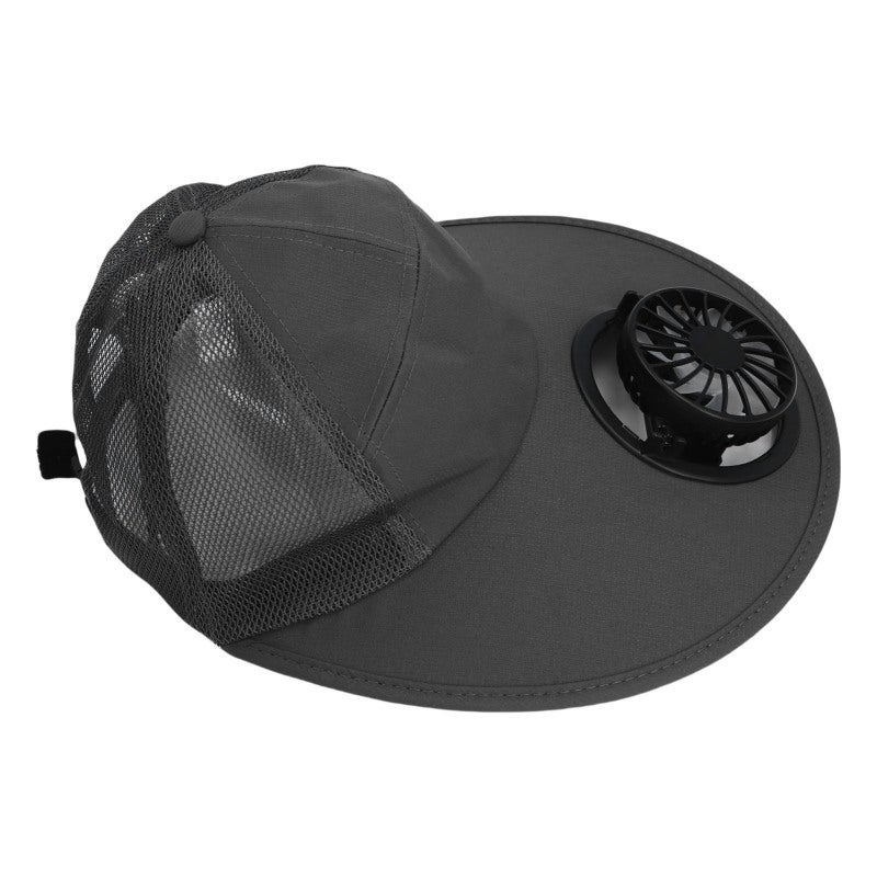 Cooling Fan Hat: Wide Brim Cotton Polyester - High Power Quiet 3 Wind Speeds Sun Hat with Fan for Outdoor Activities Fishing Travel Work - Image 2