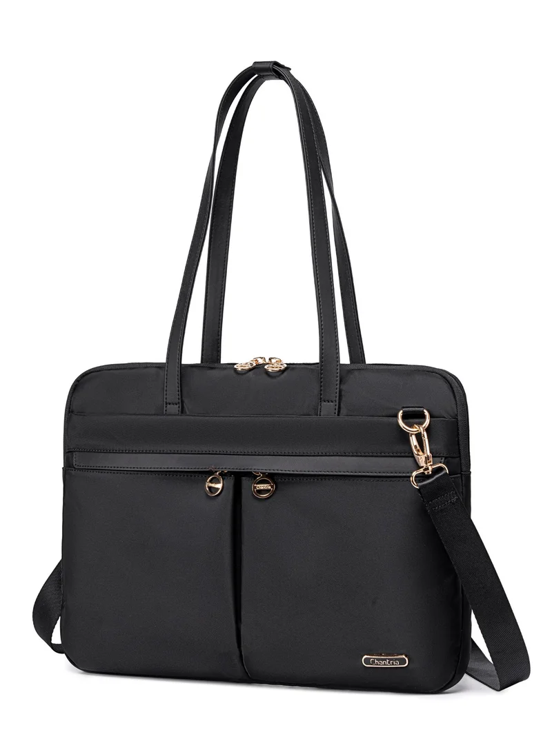 Chantria Durable Laptop Bag Water Resistant Premium Women’s Hand Bag with Multifunctional Compartment with Multiple Pockets for Casual/Work/College/ School, CB00773-Black