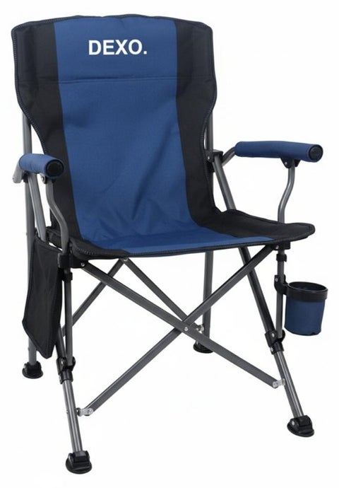 Portable Camping Chair – Support 145KG High Back Padded, Heavy Duty Folding Outdoor Chair, Oxford Fabric, Lightweight & Compact for Camp, Beach, Hiking, Blue