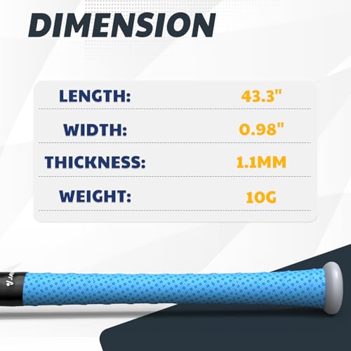 JAYA 2 Pack Bat Grip Tape, 1.1mm PU Non-Slip Baseball Bat Grip Wrap, Soft Polyurethane Handle Tape for Baseball, Softball, Cricket and Lacrosse Sticks, Blue Embossed - Image 4