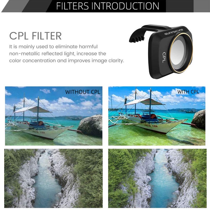 SUNNYLIFE Lens Filter Set Compatible with DJI Mini 4K/Mini 2/Mavic Mini/Mini SE/Mini 2 SE Accessories 6Pcs Filter Combo Multi Coated Filters Camera Lens (CPL MCUV ND4 ND8 ND16 ND32) - Image 2