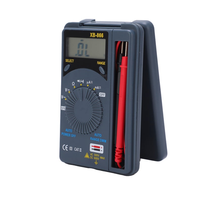 Digital Multimeter: Pocket-sized Portable Tester - Multi-functional High Accuracy Meter With Adjustable Back Bracket & Clear Digital Display for Electricians, Home Repairs, and Field Testing - Image 1