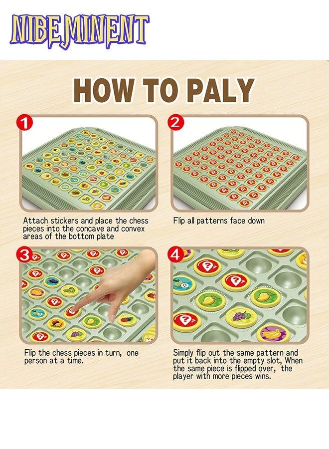 NIBEMINENT Toy Educational Fruit Flip Memory Board Game, Creative Memory Chess Battle Game for Hand-Eye Coordination and Focus, Made of High-Quality Material, Suitable for 2-4 Players, Perfect for Family Nights, Parties, Travel Play, Suitable for Birthdays, Halloween Gifts - Image 5