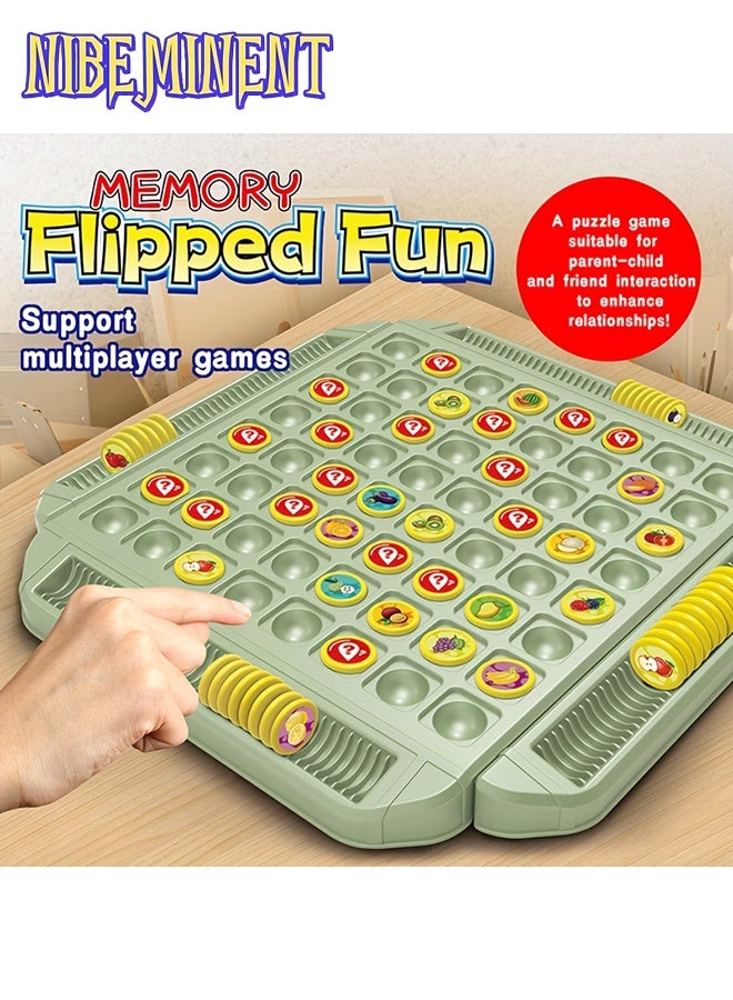 NIBEMINENT Toy Educational Fruit Flip Memory Board Game, Creative Memory Chess Battle Game for Hand-Eye Coordination and Focus, Made of High-Quality Material, Suitable for 2-4 Players, Perfect for Family Nights, Parties, Travel Play, Suitable for Birthdays, Halloween Gifts - Image 2