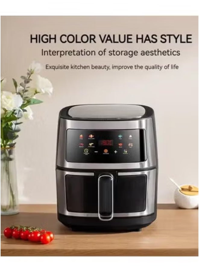 TIGER 8L Large Capacity Digital Air Fryer – 2400W High-Power Oil-Free Cooker with Touchscreen Controls | Rapid Hot Air Circulation for Healthy Frying, Baking, Roasting & Grilling | Family-Sized Non-Stick Basket | Easy-to-Clean, Time-Saving Kitchen Appliance | Low-Fat Cooking for Healthier Meals at Home - Image 2