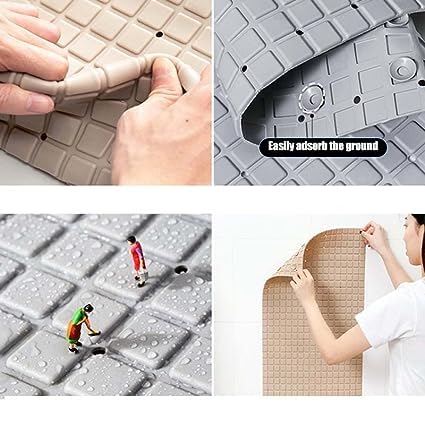 Cyrox Large Non Slip Bathtub Shower Mat Easy Clean Non Slip Bath Tub Shower Mat Square Shower Mat Organizer for Homes Bathroom Hotels Restaurant Bath Tub Shower Mat 40 x 70 CM 1Pcs - Image 2