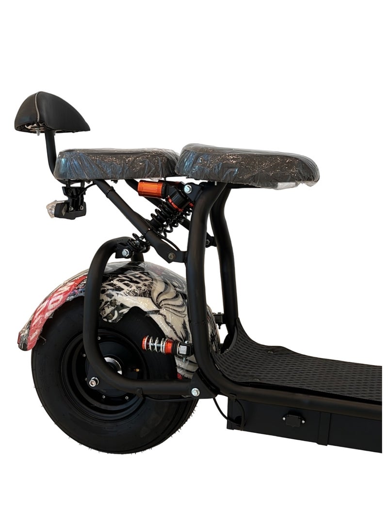 Winner Sky - City Coco 1500W Electric Scooter Unleash Thrilling Speeds Upto 30 Mph On Urban Roads White Black Mix - Image 1