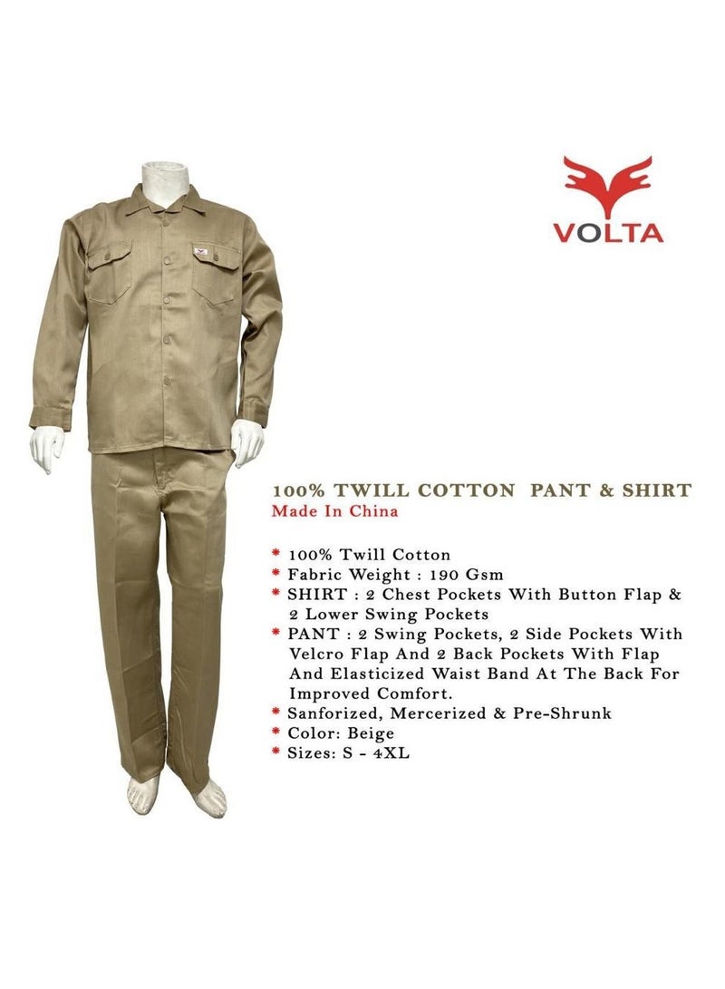 Volta volta uniform suit pant shirt beige  - Image 2