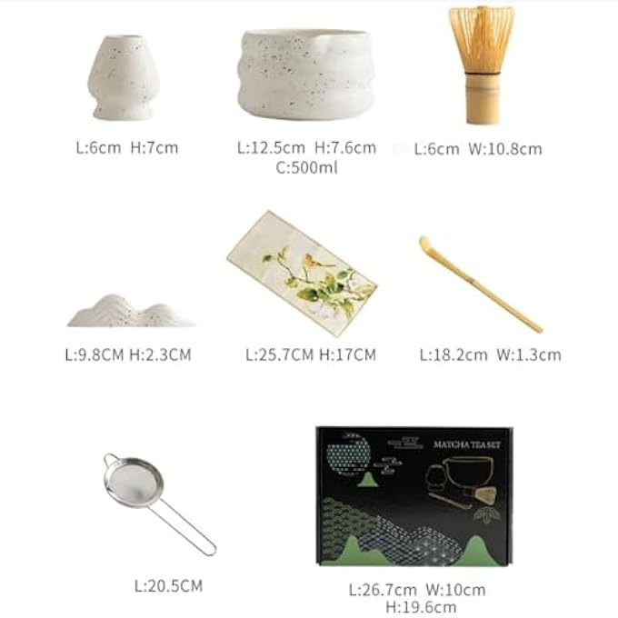 TAME Matcha Set Matcha Bowl And Whisk Set Matcha Sifter Matcha Whisk Holder And Matcha Spoon 7Pcs The Perfect Matcha Kit For Matcha Tea Ceremony - Image 3