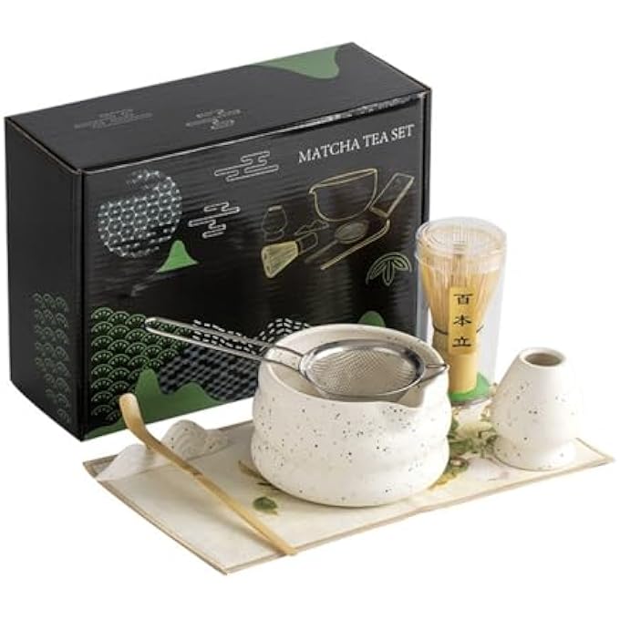 TAME Matcha Set Matcha Bowl And Whisk Set Matcha Sifter Matcha Whisk Holder And Matcha Spoon 7Pcs The Perfect Matcha Kit For Matcha Tea Ceremony - Image 1
