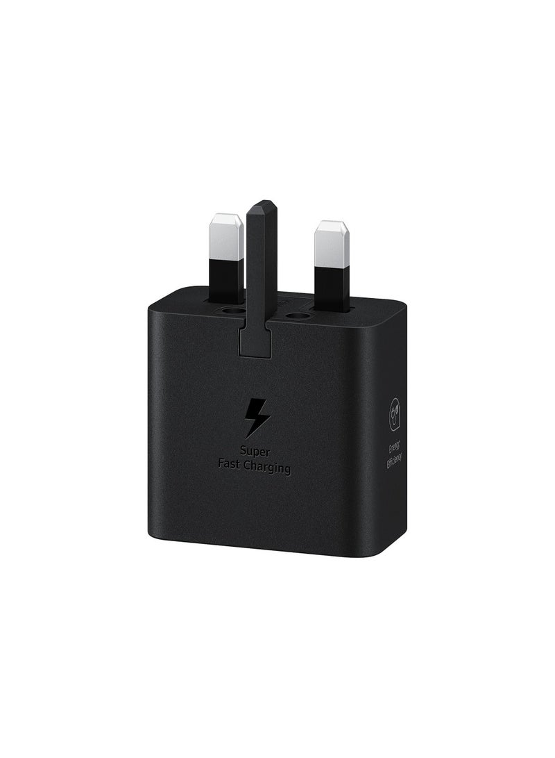 SAMS 25W USB C Super Fast Charging Charger - Compatible with S24 S23 S22 S21 S20 Ultra, S24+ S23+ S22+ S21+, A53, A15, A 55, A54 - Type C Power Adapter, 25W Power Adapter (Without Cable) - Black - Image 2