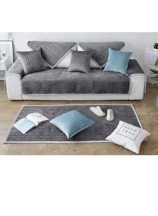 Nariele Simple Four Season Universal Color Woven Washed Cotton Sofa Cover - Image 2