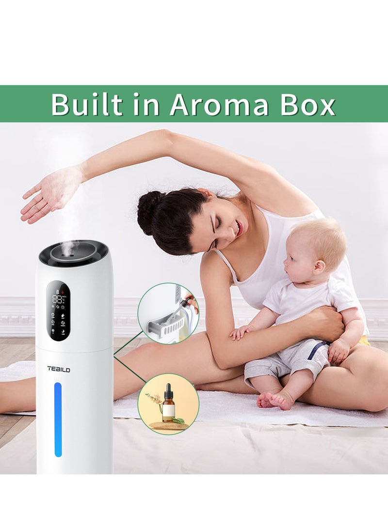 Generic - Humidifiers for Bedroom Large Room 9L Ultrasonic Cool Mist Humidifier Top Fill Last Up to 52H with 360°Nozzle,Sleep Mode, Auto Shut-Off,Night Light Large Humidifier for Baby,Home,Office,White - Image 1