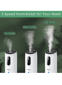 Generic Humidifiers for Bedroom Large Room 9L Ultrasonic Cool Mist Humidifier Top Fill Last Up to 52H with 360°Nozzle,Sleep Mode, Auto Shut-Off,Night Light Large Humidifier for Baby,Home,Office,White  - Image 4