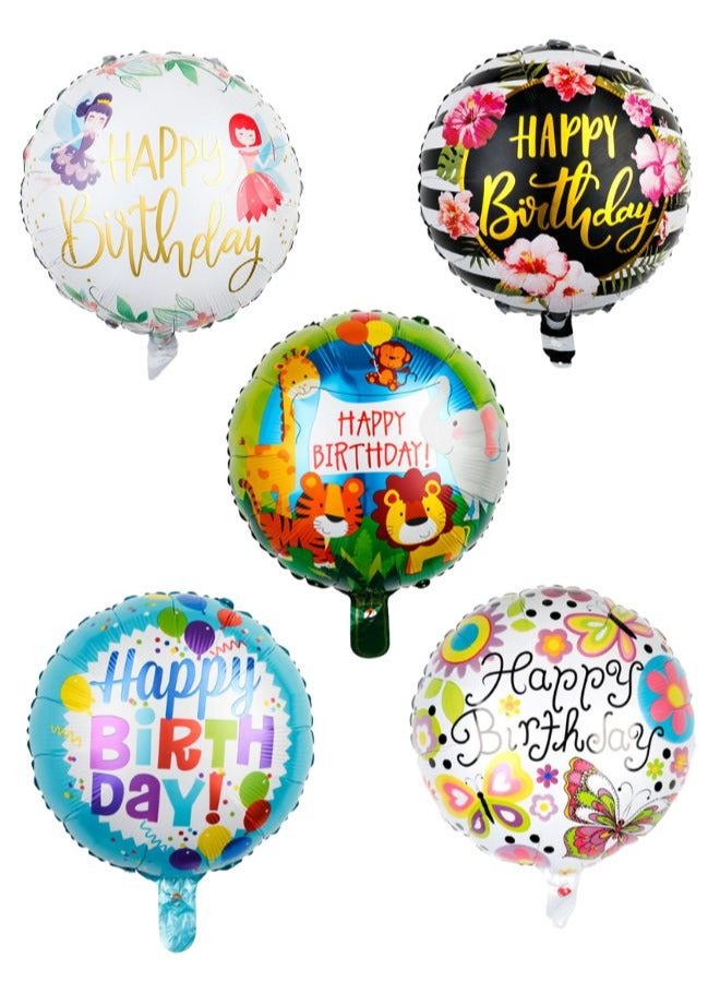 Celebrate with Joy: Set of 5 Happy Birthday Balloons for Memorable Festivities - Image 1