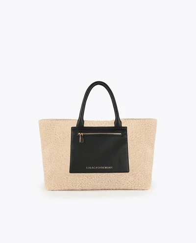 Lola Casademunt Faux shearling tote bag