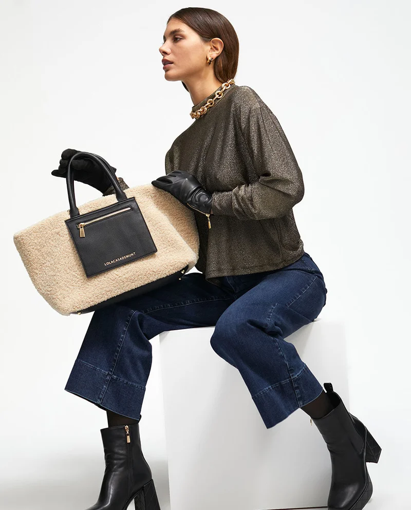 Lola Casademunt Faux shearling tote bag