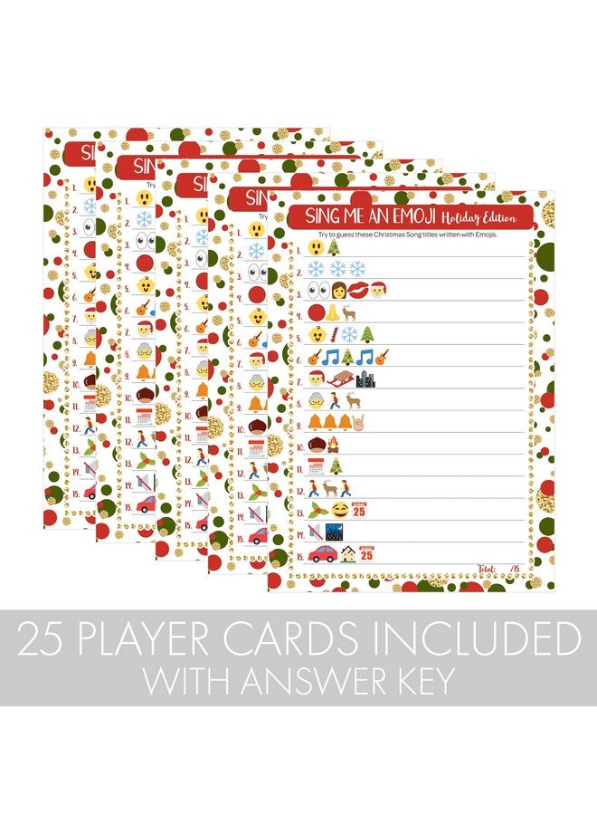 DISTINCTIVS Christmas Emoji Game, Sing Me an Emoji Christmas Party Game - 25 Count - Image 3