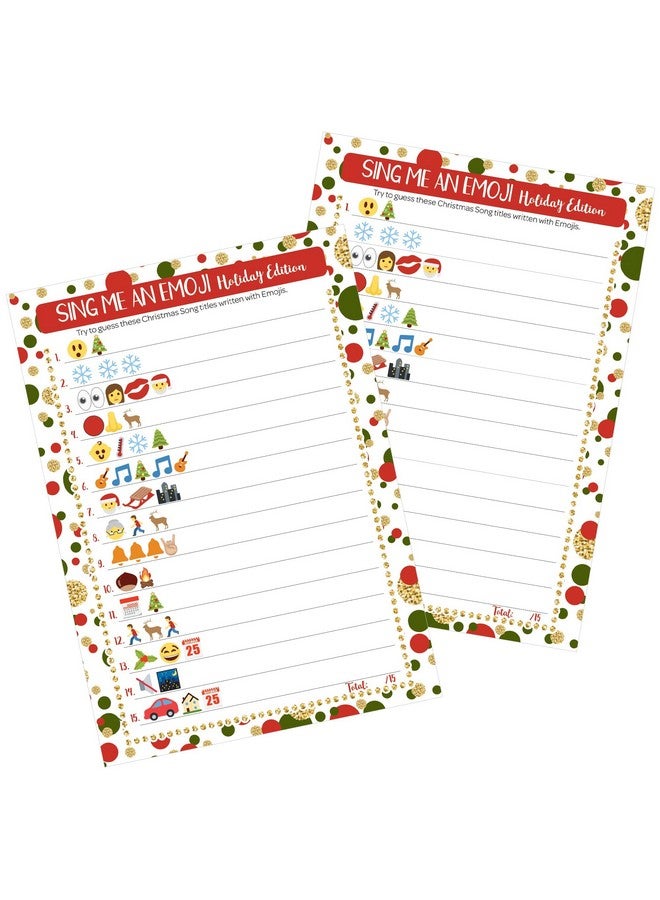 DISTINCTIVS Christmas Emoji Game, Sing Me an Emoji Christmas Party Game - 25 Count - Image 1