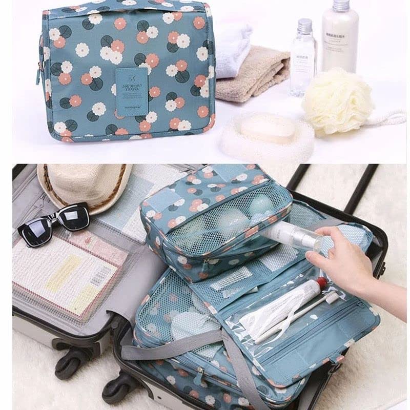 WENGTY Hanging Travel Toiletry Kit Bag Cosmetic Make up Organizer Multifunction Portable Makeup Pouch for Women and Girls Waterproof Ladies Case Travelling Storage (Multicolour) - Image 5