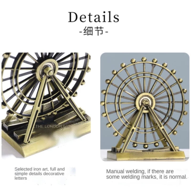 AUGEN Antique Finish London Eye 9.5cm Souvenir Metal Miniature Statue (7161C) - Image 3